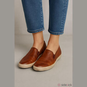 Frye Women's Ivy Leather Brown Slip On Sneakers Size 7